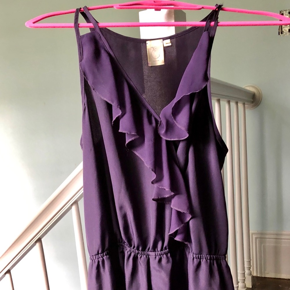 Anthropologie Sheer Ruffle Romper